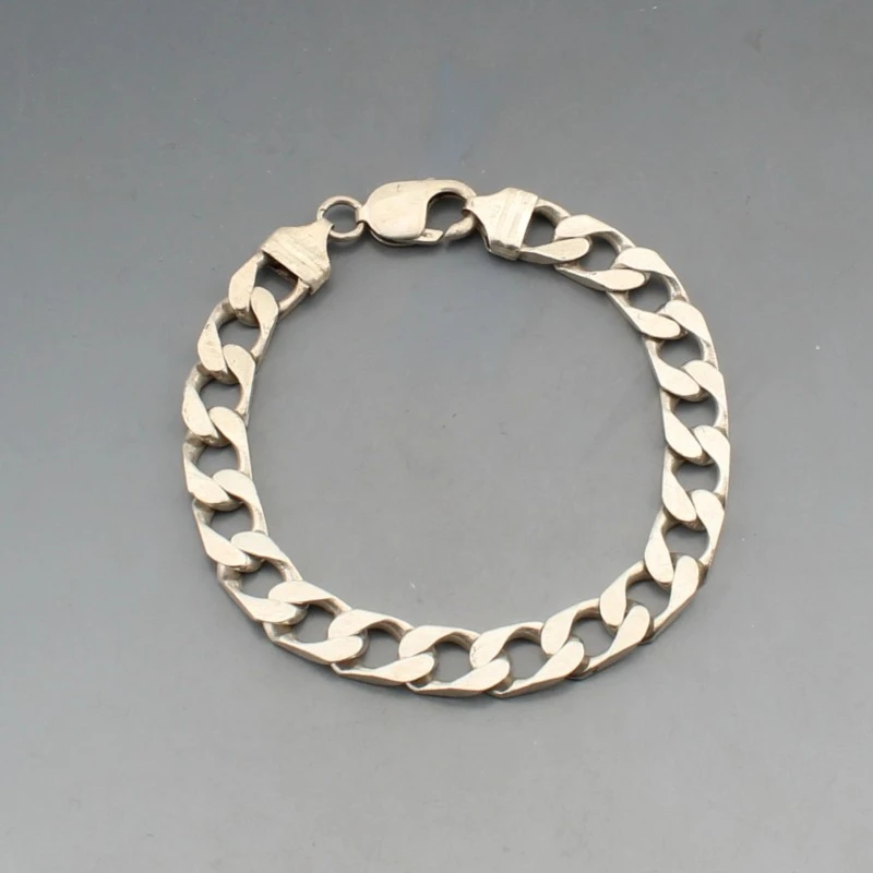 Silver Italy Curb Chain Bracelet